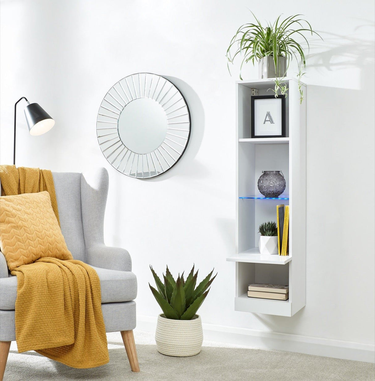Graze Tall Shelf Unit with LED-White
