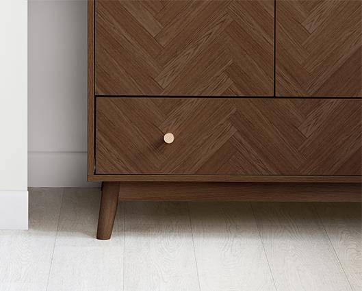 Herringford 2 Door 1 Drawer Wardrobe - Walnut