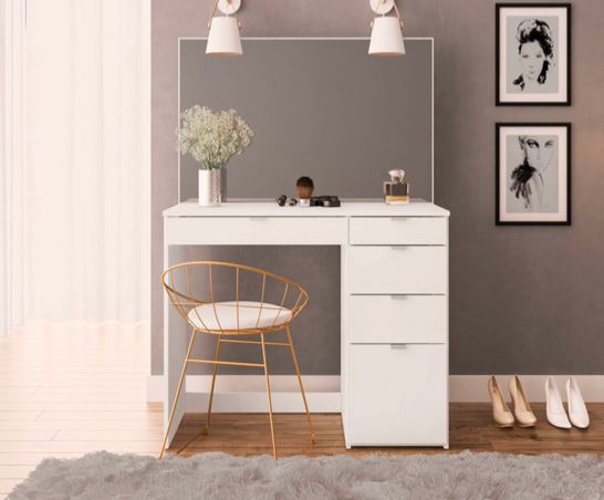 Ayla 5 Drawer Dressing Table- White