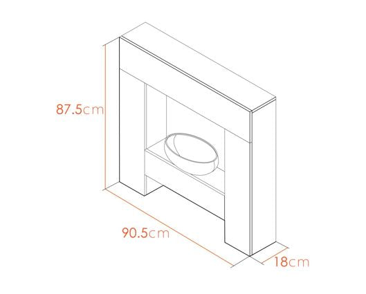 Cube Electric Fireplace Suite in Textured Black 36 Inch