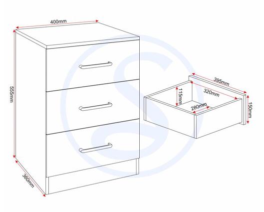 DAKOTA 3 DOOR WARDROBE BEDROOM SET - OAK EFFECT