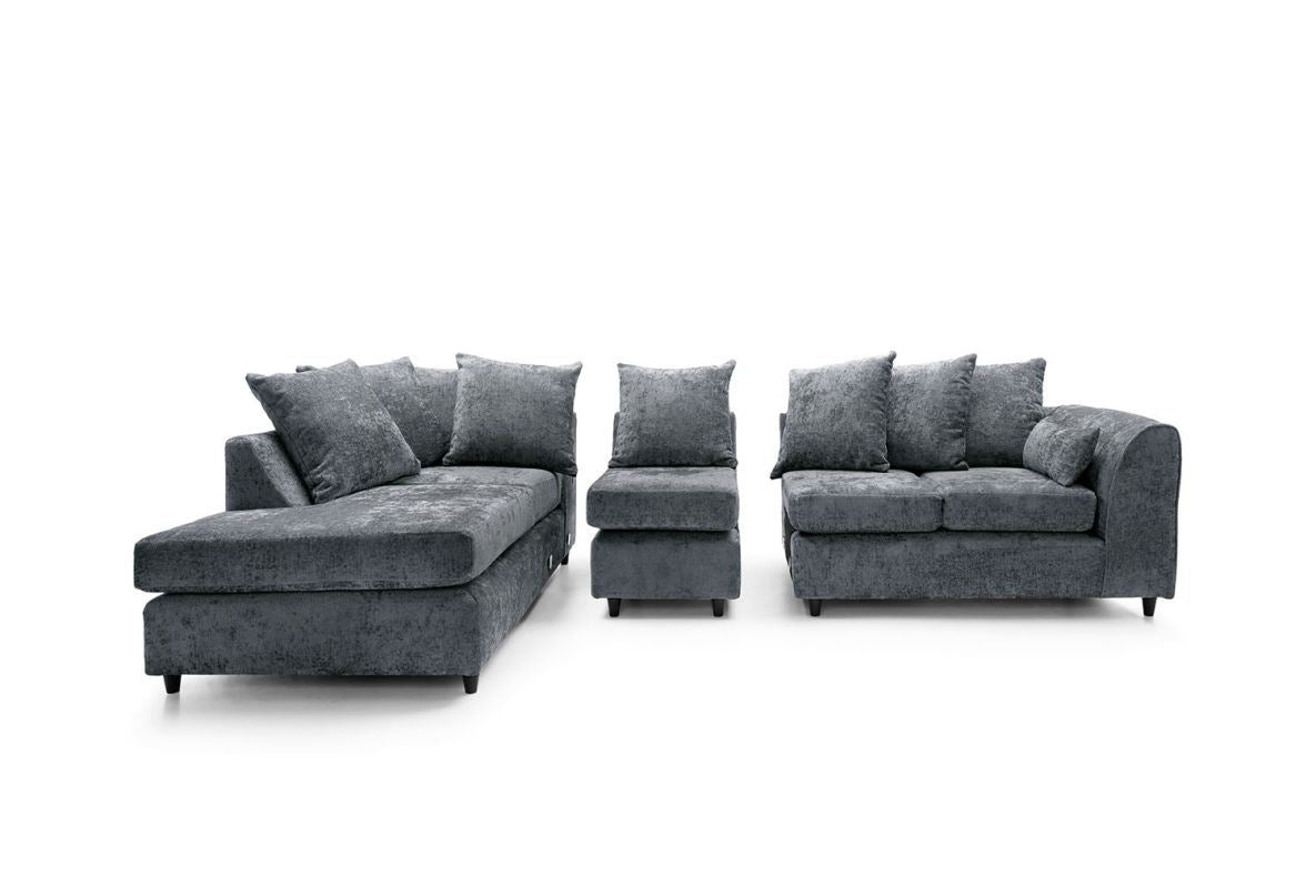 Heidi Left Hand Facing Corner Sofa Plus - Dark Grey