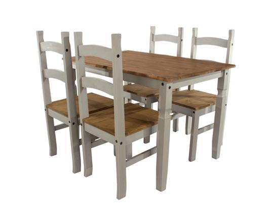 Corona Grey Large Dining Table Set & 4 Chairs