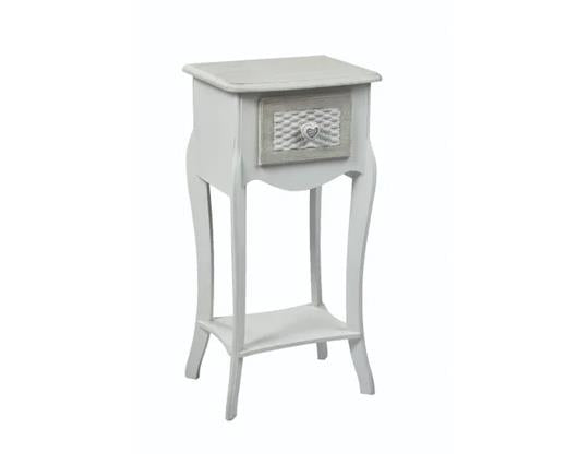 Babita 1 Drawer Bedside White-Grey