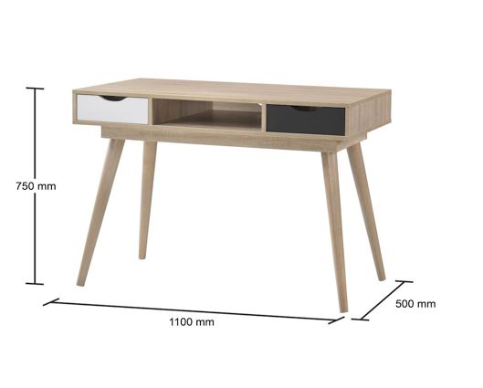 Culton Black & White 2 Drawer Desk