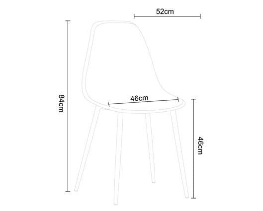 Curve chair, light grey plastic seat with black metal legs (pair)