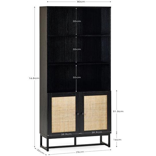 Petra Tall Bookcase- Black