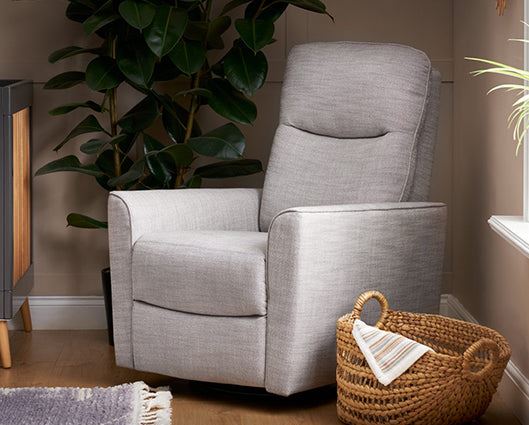 Mia Swivel Glider Recliner Chair " Pebble