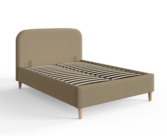 Florence Boucle Ottoman King Bed- Natural Mushroom