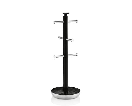 Swan Retro Towel Pole and Mug Tree Set Black
