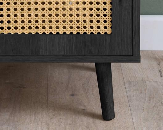 Croxley Rattan Large TV Unit - Black