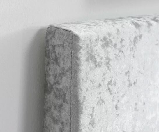 Berlin Small Double Bed - Steel Crushed Velvet