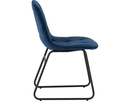 ATHENS RECT & LUKAS DINING SET (X4 CHAIRS) - MEDIUM OAK EFFECT/SAPPHIRE BLUE VELVET