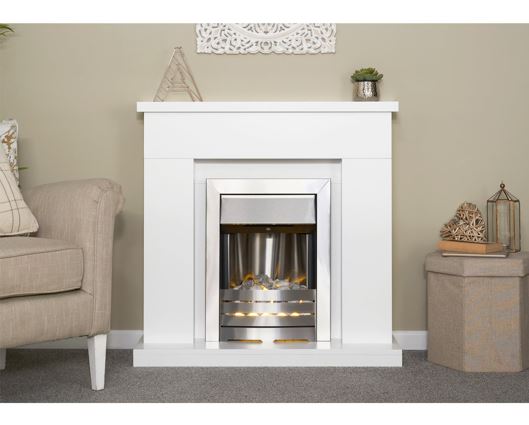 Ludlow Fireplace in Pure White 39 Inch