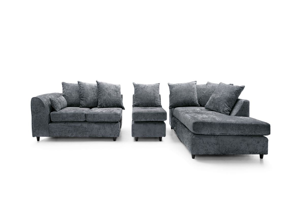 Heidi Right Hand Facing Corner Sofa Plus - Dark Grey