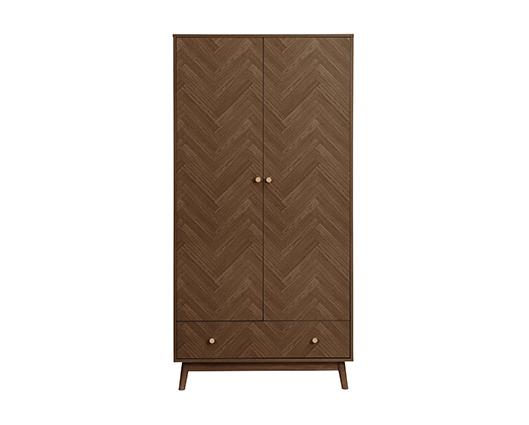 Herringford 2 Door 1 Drawer Wardrobe - Walnut