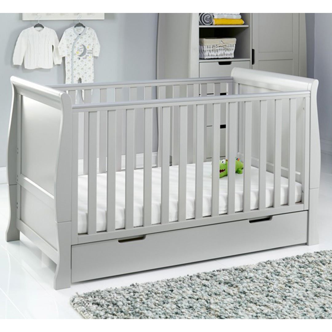 Seren Cot Bed + Breathable Mattress - Warm Grey