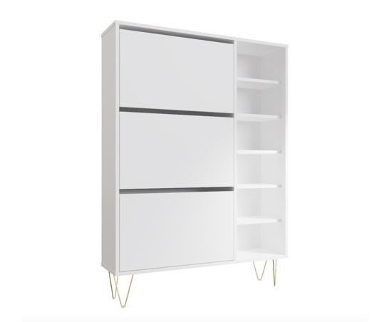 Maeve 3 Drawer Shoe Cabinet- White