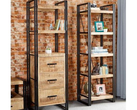 Cole Industrial Slim Bookcase