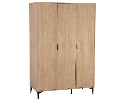 MIAMI 3 DOOR WARDROBE - OAK EFFECT/BLACK