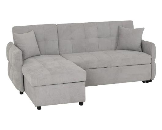 Chelsea Corner Sofa Bed - Silver Grey Fabric
