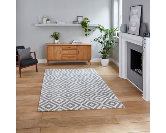 Gino Grey/White - 160cm x 220cm