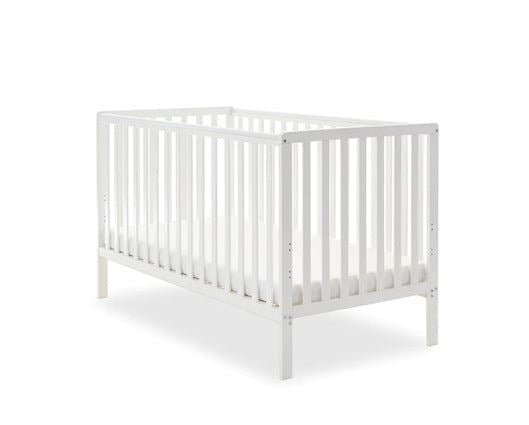 Simple Cot Bed, Under Drawer + Fibre Mattress - White