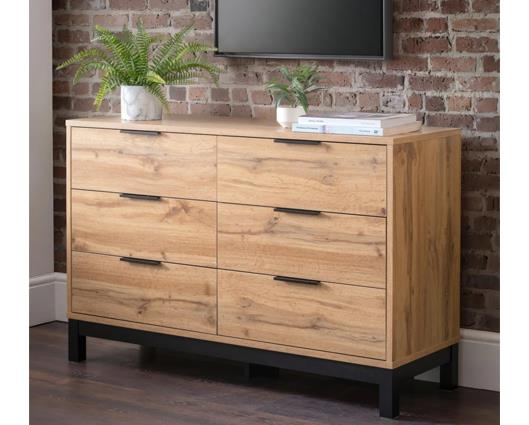 Bali 6 Drawer Wide Chest Oak