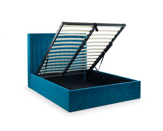 Langham Scalloped Headboard Ottoman King Bed - Teal