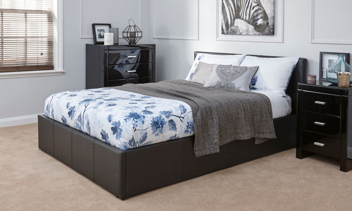 King End Lift Ottoman Bed-Black
