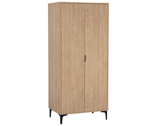 MIAMI 2 DOOR WARDROBE - OAK EFFECT/BLACK