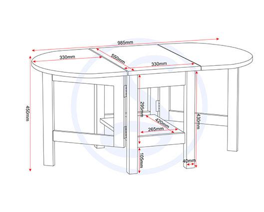 SANTOS DROP LEAF COFFEE TABLE - BLACK/DISTRESSED WAXED PINE