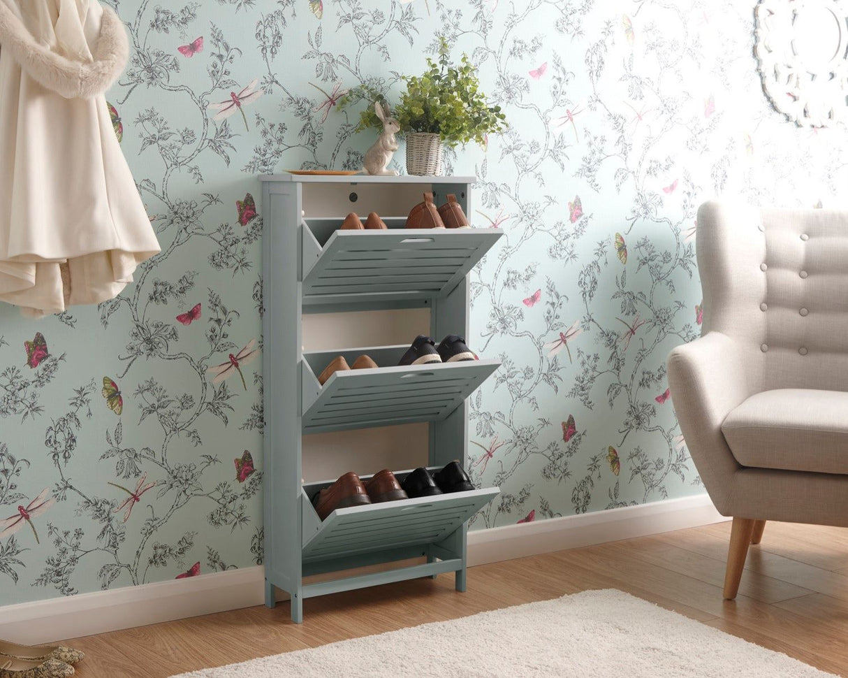 Ben 3 Tier Shoe Cabinet-Grey