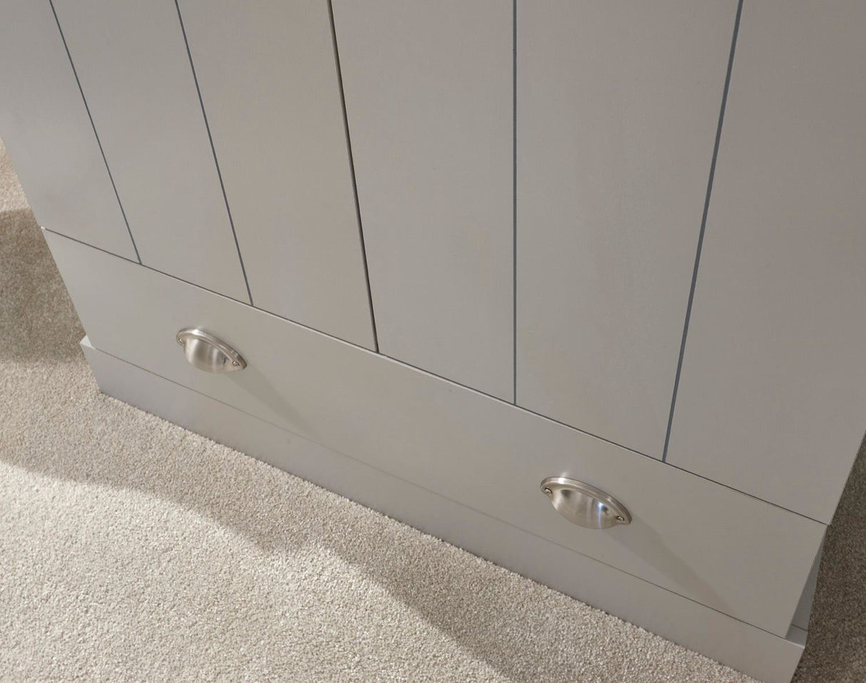 Kinsley 2 Door 1 Drawer Wardrobe-Grey