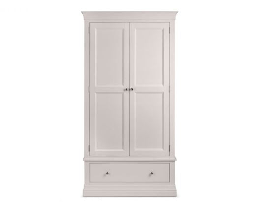 Clementine 2 Door 1 Drawer Wardrobe- Light Grey