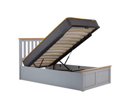 Phoenix Single Ottoman Bed - Stone Grey
