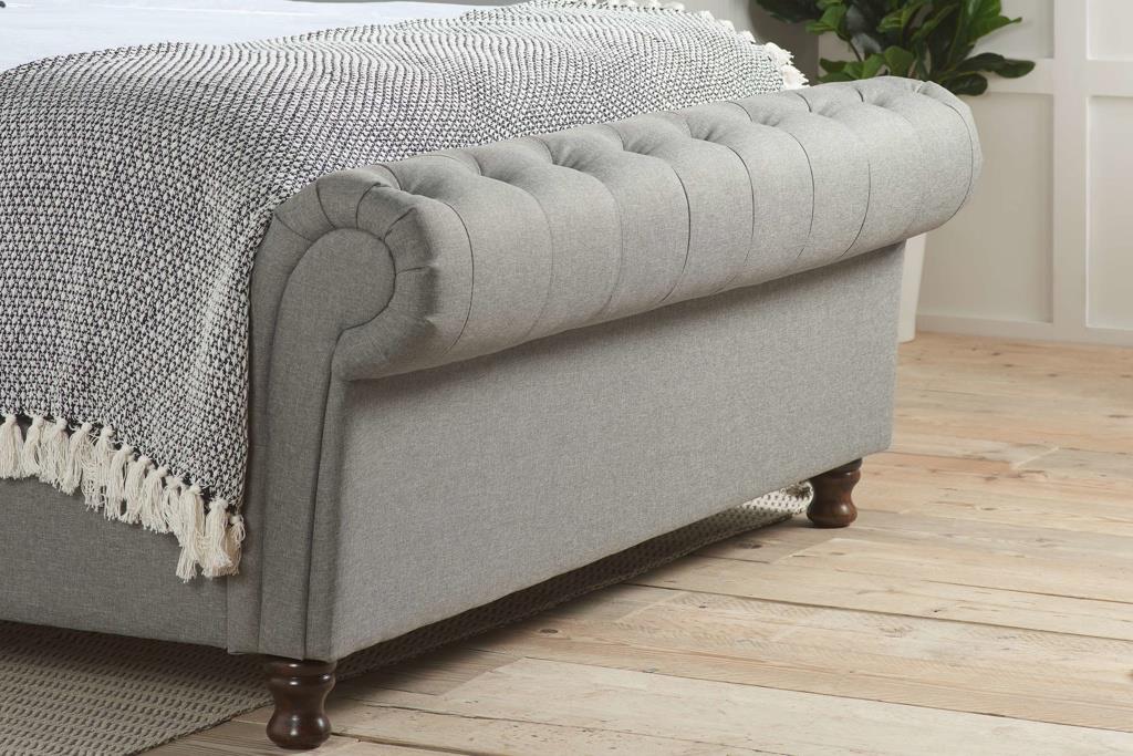 Charlton Side Lift Ottoman King Bed - Grey