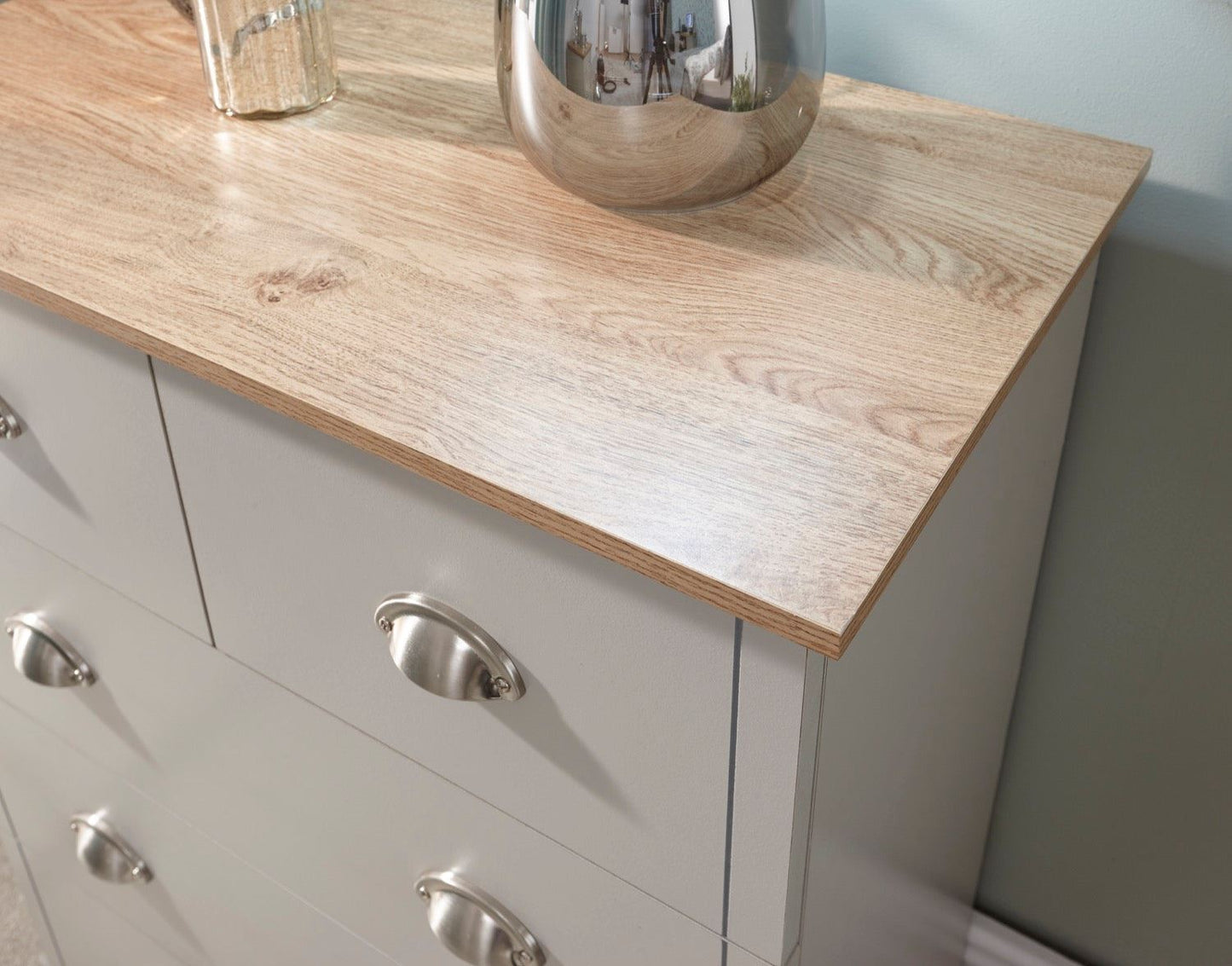 Kinsley 2+3 Drawer Chest-Grey