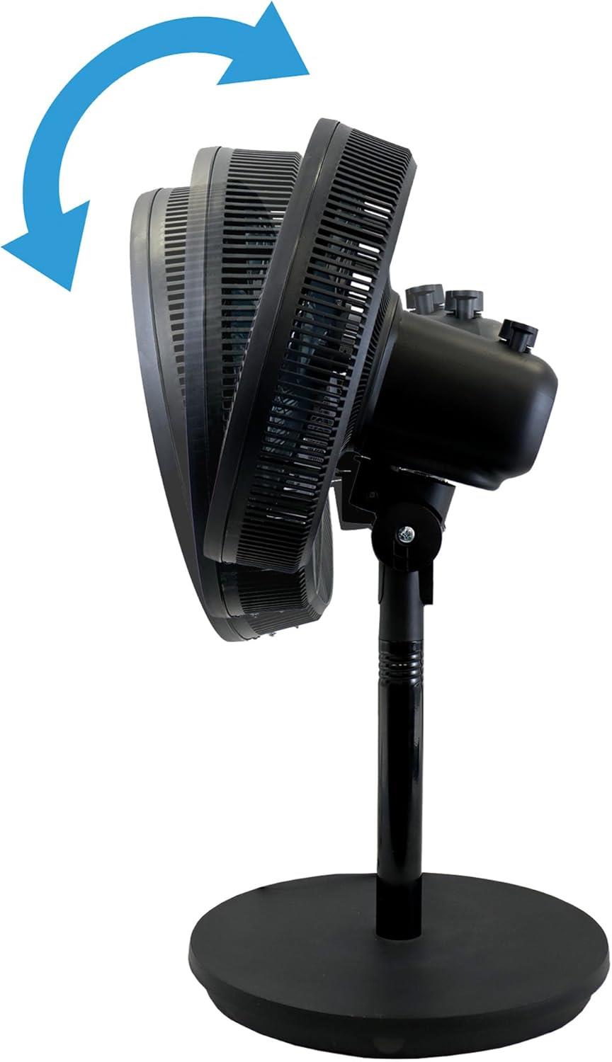 Igenix 12" 7 Bladed Pedestal Fan Black