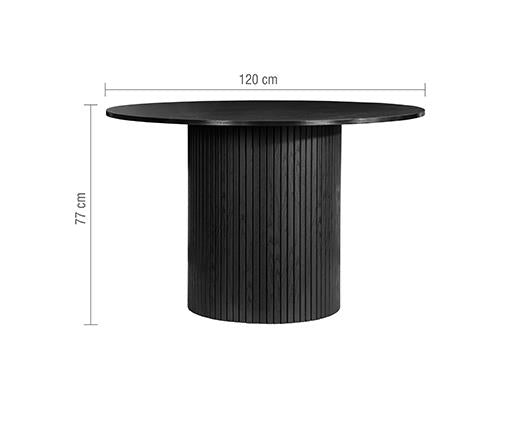 Axel Round Fluted Dining Table - Black