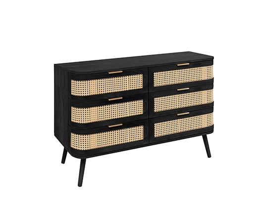 Noah 6 Drawer Chest - Black
