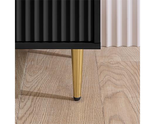 Zara 3 Drawer Fluted Chest - Black