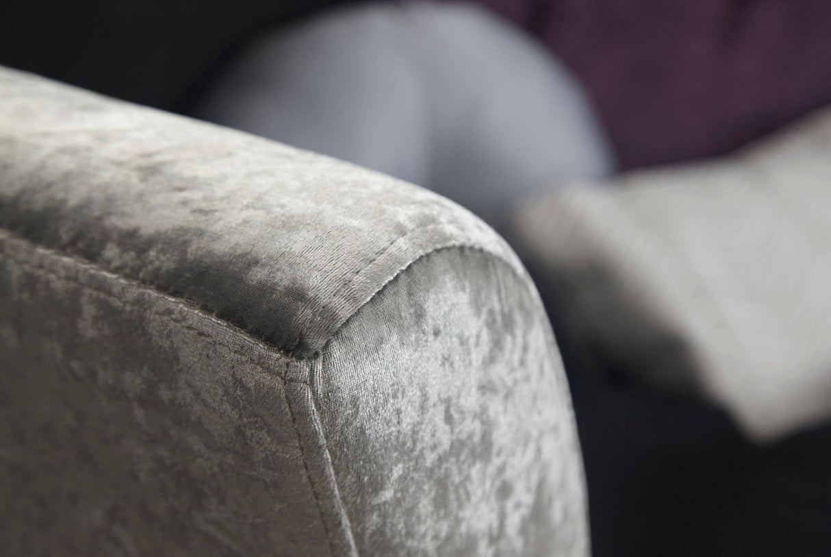 Vanessa Window Seat-Grey Crushed Velvet