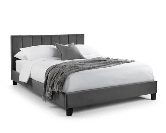 Rosa Velvet Bed in a Box Grey - Small Double
