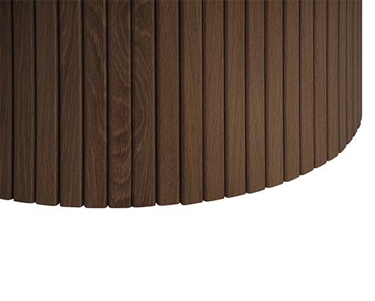 Axel Round Fluted Coffee Table - Walnut