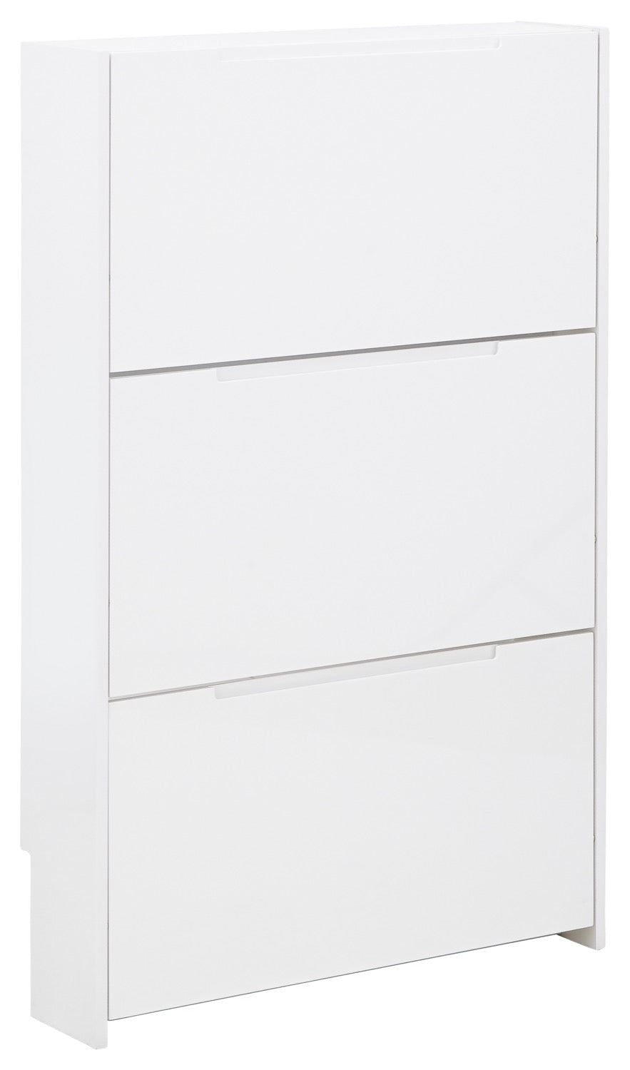 Slim High Gloss 3 Tier Shoe Cabinet-White