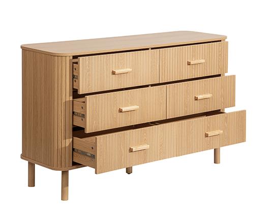 Axel 6 Drawer Fluted Chest - Oak