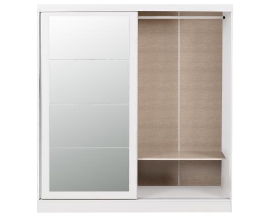 NEVADA 2 DOOR SLIDER WARDROBE - WHITE GLOSS