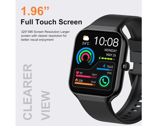 Jugeman Smart Watch & Fitness Tracker for Android/IOS - Black