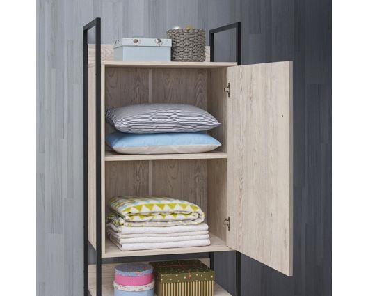 Zulu 3 Piece Bedroom Furniture Set Open Wardrobes-Ash Oak